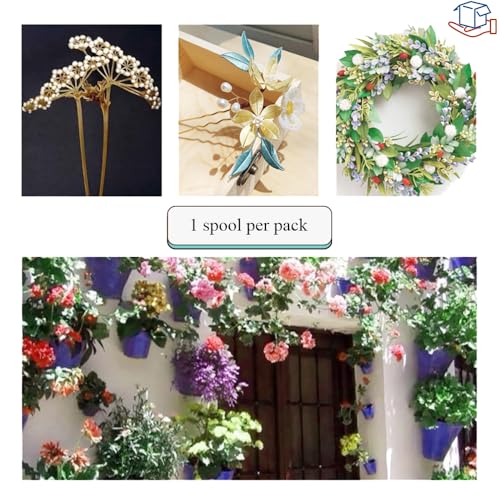 HAHIYO 24Gauge Brown Paper-Wrapped Metal Floral Wire, Flexible Paddle Wires Florist Wire for Crafting Christmas Wreaths Flower Arrangements Bouquet Wrapping Wedding DIY, 66 Feet (20 Meters), 1 Roll - color: Brown, size: 24Gauge-66 Feet