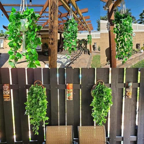 3pcs Artificial Hanging Plants, 3.6ft Fake Ivy Vine for Wall House Room Indoor Outdoor Decoration (No Baskets)