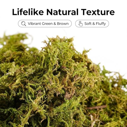 Artificial Moss, Fake Green Moss for Fairy Garden, Crafts, DIY Terrariums, Floral Arrangements, Waterproof Colorfast Moss Decor for Indoor Plants, Reusable (Greenish Brown 3.52 Oz) - color: Greenish Brown 3.52 Oz