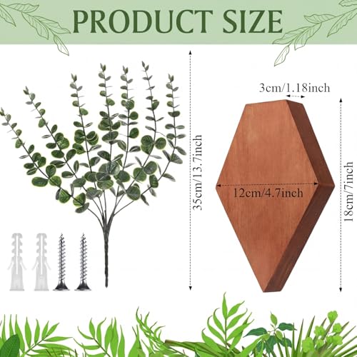 Chunful 2 Pcs Wooden Wall Planter Decor Hanging Fake Plants Greenery Flowers Holder Vase Boxes for Wall Bohemian Farmhouse Room Kitchen Office Indoor Decoration(Walnut Color,7.1 x 4.7 x 1.2 Inches) - color: Walnut Color, size: 7.1 x 4.7 x 1.2 inches