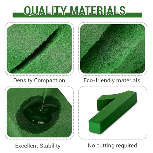Leinuosen 12inch Dry and Wet Floral Foam Numbers Blocks Green Foam Blocks for Fresh and Artificial Flowers for Weddings Birthday Flower Arrangement Craft Project Garden Decoration(Number 1) - style: Number 1