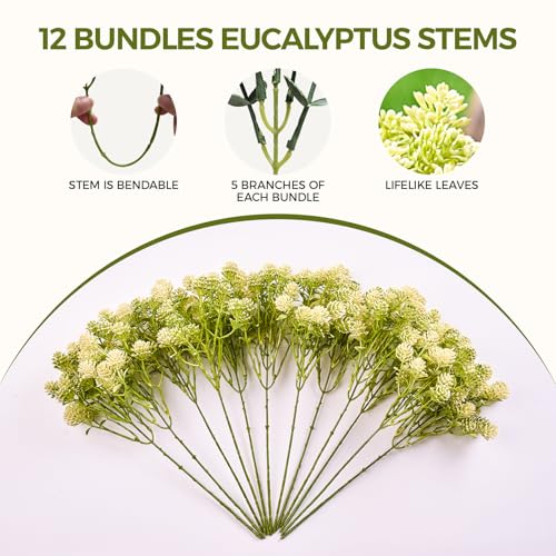 PONKING Imitating Alfalfa Flower Branches Artificial Stems 12 Bundles Greenery Fake Plants for Home Office Flowers Bouquet Centerpiece Wedding Decoration, Christmas Decor, DIY Gift Box Embellishment - color: A Green Imitating Alfalfa Flower Branches 12pcs