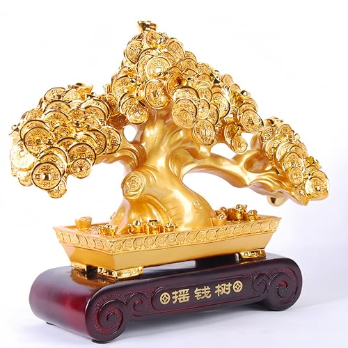 Feng Shui Artificial Bonsai Tree, Handcrafted - Resin Fortune Tree Feng Shui Gift for Abundance Luck and Success,Bring Wealth and Prosperity