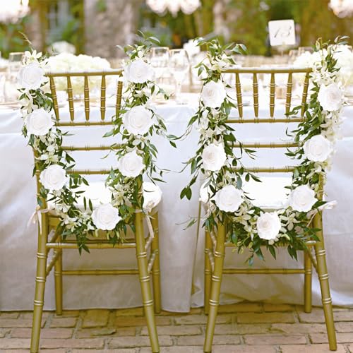 20pcs White Roses Artificial Flowers Fake Roses Real Looking Silk Flowers Bulk Big Faux Roses with Stems for Wedding Centerpieces Table Home Party Decor Bridal Floral Arrangements (White) - color: White