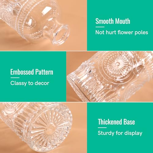 Vintage Glass Bud Vases Bulk 30 Pack|Small Clear Flower Vases for Wedding Decor, Centerpiece Table Decorations, Rustic Home & Party Decor (Transparent)