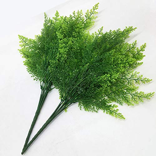 CATTREE Artificial Ferns Shrubs Bushes, Faux Plastic Plants Fern Leaves Fake Persian Grass Wedding Indoor Outdoor Home Garden Verandah Kitchen Office Table Centerpieces Arrangements Decoration 4 Pack - color: Small Fern Leaves-4 Pcs