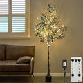 Hairui Lighted Olive Tree with 300 Warm White Fairy Lights 6FT with Dimmer and Timer, Faux Greenery Tree Lights for Indoor Outdoor Home Decoration - style: 6FT-Olive Tree