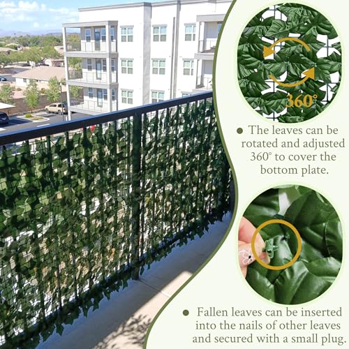 ODTORY Artificial Ivy Privacy Fence Wall Screen,40X120 in UV-Anti Faux Greenery Backdrop Ivy Vine Leaf Hedges Fence Panels for Patio, Balcony, Garden, Backyard Indoor Outdoor Green Wall Decor - size: 40 in x 120 in- Vine Leaf 1