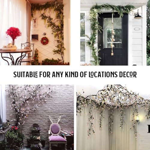 98.4in Artificial Creepy Flexible Tree Branches Halloween Wreath Moss Vines | Bendable Twisted Plants Twigs Wall Hanging Grape Garland Faux Wood Tree Trunk Cherry Blossom Outdoor Jungle Arch Decoration