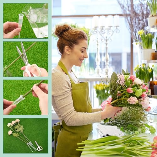 Tessco for you 90 Pcs Floral Water Tubes 6 Inch Floral Tubes Plastic Flower Supplies for Fresh Flowers with Rubber Cap for Flower Stem Arrangements Florist Supplies (Clear) - color: Clear, size: 6 Inch
