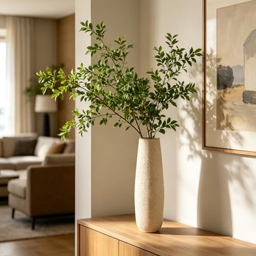 Hosley 16 in High Enamel Finish Metal Vase, Ideal for Dried Flowers Gift for Floral Arrangements Wedding Home Spa Votive Candle Gardens - color: Enamel Finish 1