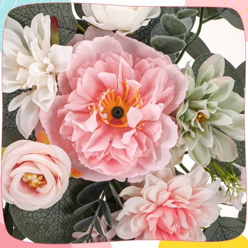 2 Pcs Wedding Arch Decorations - Reusable Artificial Hanging Flowers Floral Swag Greenery Garland for Wedding Welcome Sign Backdrop Bridal Ceremony Reception Backdrop Decoration(Green) - color: Pink+green