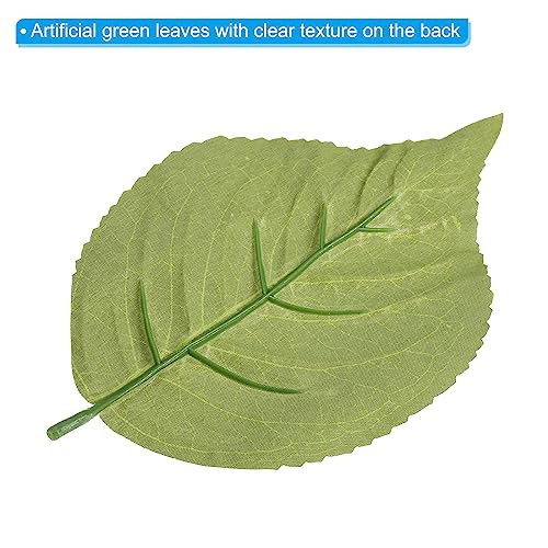 PATIKIL 6.3x3.9 Artificial Green Leaves, 60 Pcs Bulk Greenery for Wedding Bouquets Wreaths Decor, Fake Hydrangea Leaves
