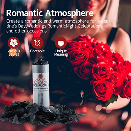 CODE FLORIST 1500 PCS Black Silk Rose Petals,Romantic Night,Wedding,Proposal Anniversary Flower Decorations(Separated,Scented) - color: Black, size: Separated 1500 pcs