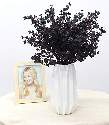 JAKY-Global Babys Breath Fabric Cloth Artificial Flowers 6 Bundle European Fake Silk Plants Decor Wedding Party Decoration Bouquets Real Touch DIY Home Garden (Black-6pcs) - color: Black, size: 6 Bundles