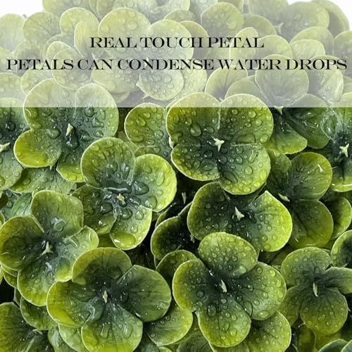 JINWOE Dark Green Artificial Hydrangea Flowers, 3Pcs 21" Latex Real Touch Flowers, Faux Silk Flowers Fake Hydrangeas with Stems for Bouquet Table Centerpieces Halloween - color: Dark Blue, size: 3pcs