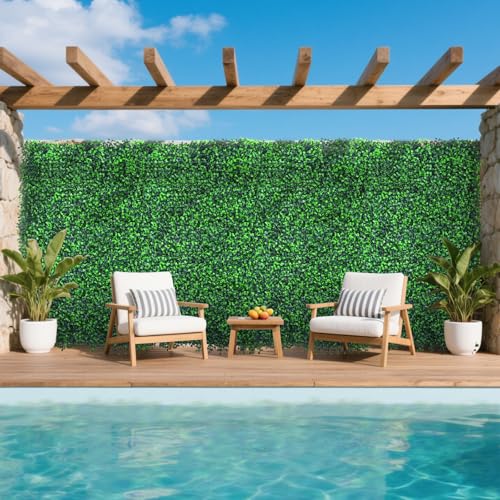 Yangrass Boxwood Roll Panels, 48"x140" Artificial Ivy Privacy Fence Screen, UV-Anti Faux Boxwood Roll Grass Wall Panels for Garden Patio Balcony Privacy - size: 48x140 IN