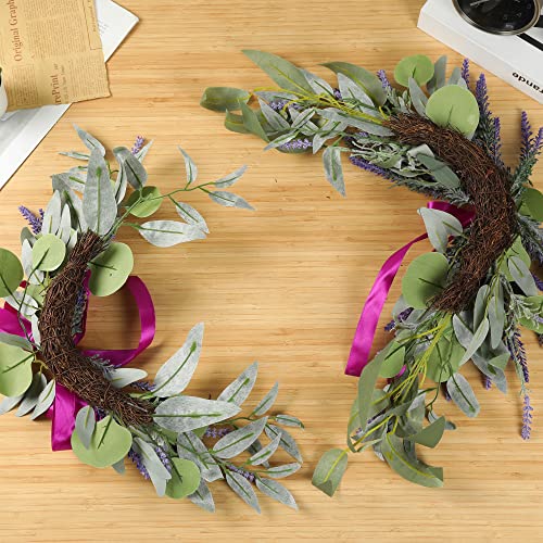 H&W 2pcs Artificial Wedding Arch Flowers for Wedding Sign, Floral Swag Dusty Decor for Reception Ceremony Backdrop Sweetheart Table （Lavender） - color: Lavender