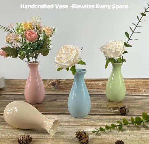 Small Ceramic Bud Vase Flower Single Stem Vase Mini Decorative Floral Holder Home Decorative Floral Centerpiece for Home Decor Centerpiece Wedding Party Table Vase (Blue) - color: Blue