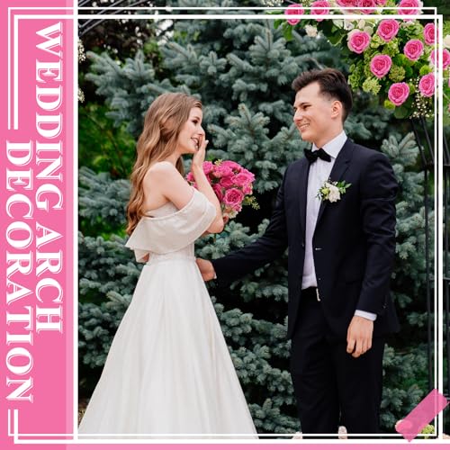 8 Bundles Artificial Peonies Flowers Boho Faux Flowers Arrangements Artificial Centerpiece Spring Bouquet Floral Wedding Decoration for Vase (Hot Pink) - color: Hot Pink