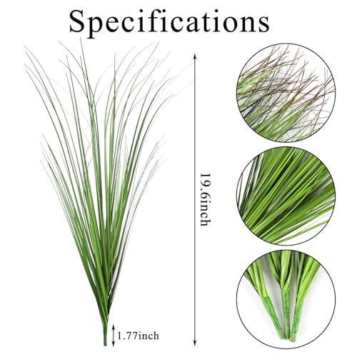 FOIMAS 12pcs Artificial Grass Plants,19.68" Faux Shrubs Wheat Grass Greenery Stems Fake Plants for Indoor Outdoor Home Decoration - size: 19.68