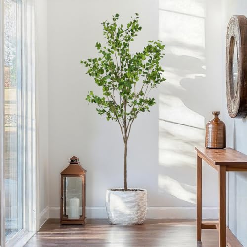 7.55ft Ficus Artificial Trees, Lifelike Faux Tree, Green Lush Fake Ficus Tree Artificial Plants for Office Home Living Room Indoor Outdoor Modern Decor, Perfect Housewarming Gift - color: Green-ap10