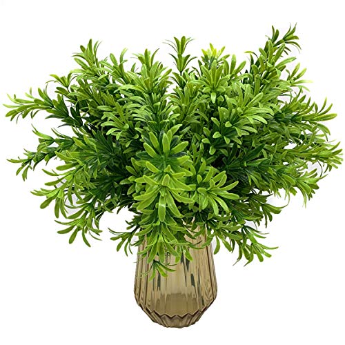 Artificial Shrubs, Plastic Plants Soft Grass Fake Greenery, Outdoor Indoor Home Garden Verandah Parterre Wedding Garland Table Centerpieces Decoration UV Resistant Planter Filler 2 pcs - color: Soft Grass / 2pcs