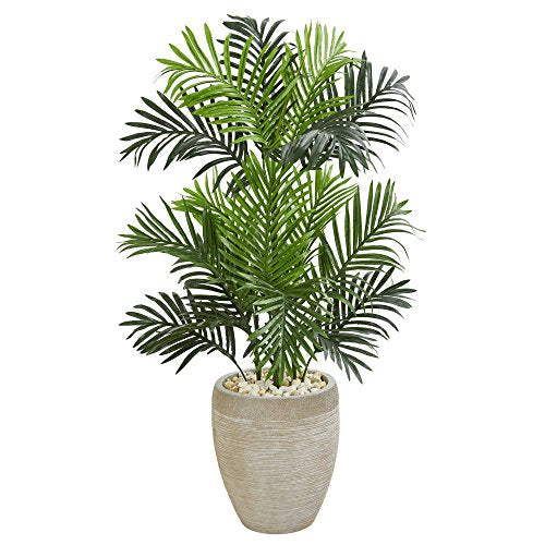 Nearly Natural Paradise Palm Artificial Tree in Sand Colored Planter