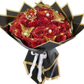 Red Glitter Roses Bouquet, 24 Pcs Shiny Glitter Flowers Bouquet, Everlasting DIY Artificial Roses Bouquet for Christmas, Birthday, Anniversary, Wedding, Engagement - color: Red-a, size: 24 PCS