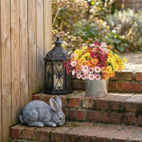 12 Bundles Daisy Artificial Flowers for Outdoors, Faux Daisies Artificial Flowers, Realistic Fake Mum Daisy Flowers, Faux Daisy Flowers for Front Porch, Garden, Yard, Home Decor, 13in (Mixed Colors) - color: Daisy-mixed Colors