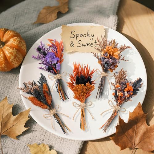 12/24 PCS Charming Dried Flowers Bouquet for Vase Various Dried Wildflowers with Stems Mini Handmade Wildflowers Natural Real Flowers Bulk Flowers Craft (Colorful World, 12PCS) - color: Colorful World