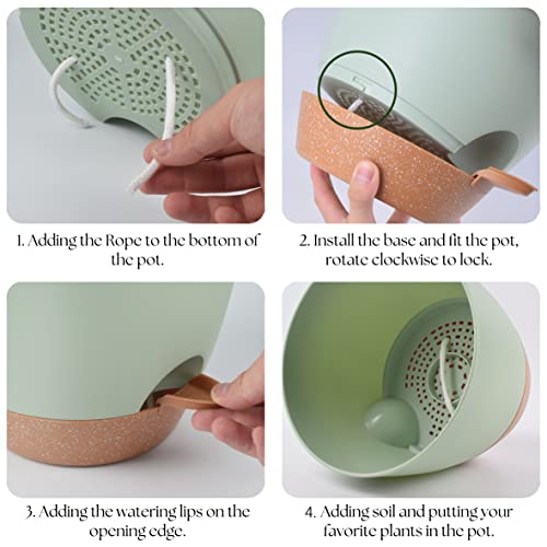 TYMENSH Plant Pots 12/10/9 Inch Set of 3, Self Watering Planters with Drainage Holes and Water Reservoir, Heavy Duty Plastic Flower Pots for Indoor Outdoor Plants, Green - color: Green