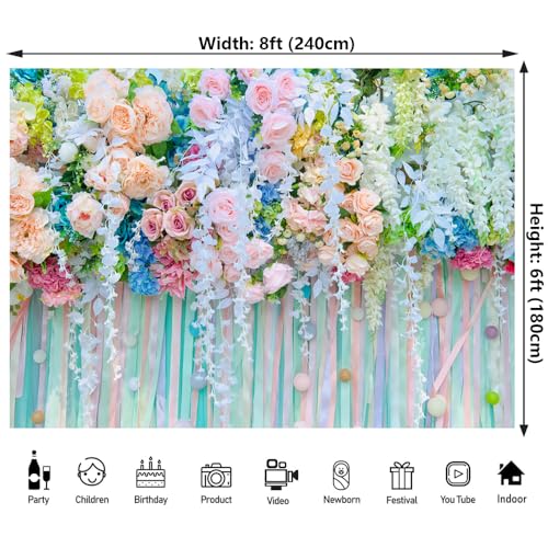 8x6ft Wedding Flower Backdrop Green Leaf Floral Photography Background for Birthday Mother's Day Bridal Shower Reception Ceremony Photo Booth Props - color: Green, size: 8x6ft