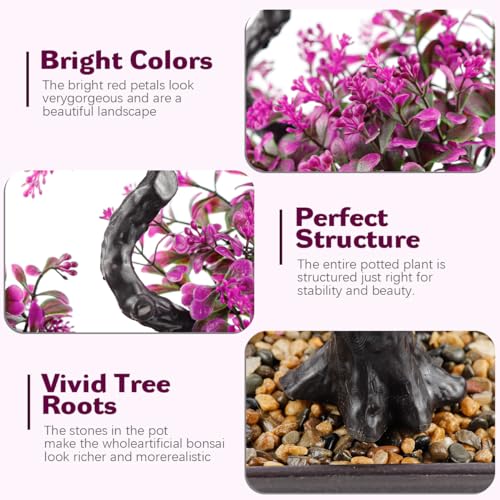 Artificial Bonsai Tree，Fake Plants Lifelike Plastic Bonsai Plant Simulation Green Plants for Home and Office Decor - color: Color 1