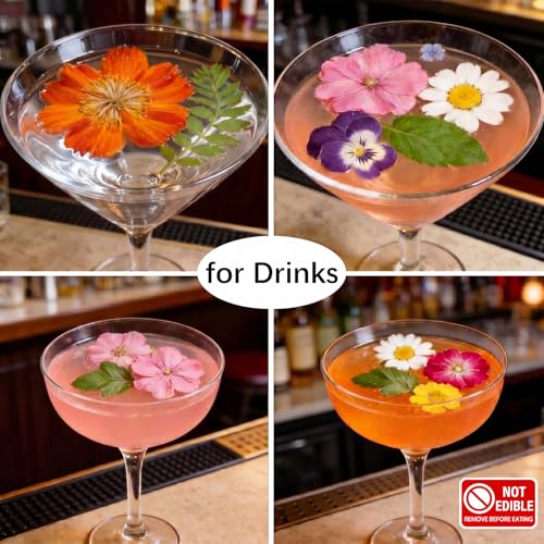 48 Pcs Mix Natural Dried Pressed Flowers for Crafts & Cake Decorating, Real Dry Flower for Cocktails, Resin Jewelry Making, DIY Art Crafts (Muticolor) - color: Muticolor
