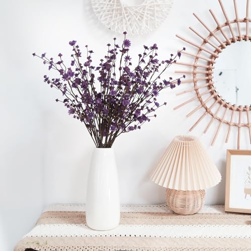 10PCS Dark Purple Babys Breath Artificial Flowers 22.8" Romantic Fake Babys Breath Gypsophila 22.8" Silk Faux Flowers Bulk for DIY Floral Arrangement Home Vase Decor (Dark Purple) - color: Dark Purple