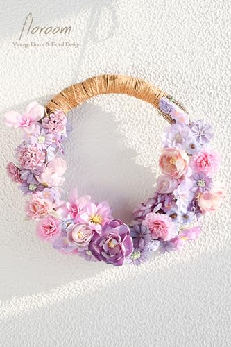 Floroom Mini Artificial Flower Heads Lavender & Purple Fake Peony Daisy Rose Multicolor Small Faux Silk Flower Heads for Cake Craft Garland Wedding Party Graduation Cap DIY Home Decoration, 0.8"-3.6" - color: Elysian Lavender & Violet