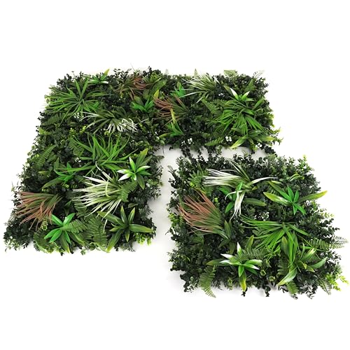 3rd Street Inn Artificial Greenery Wall Panels for Privacy - 12-Pack - color: Spider Fern Mix