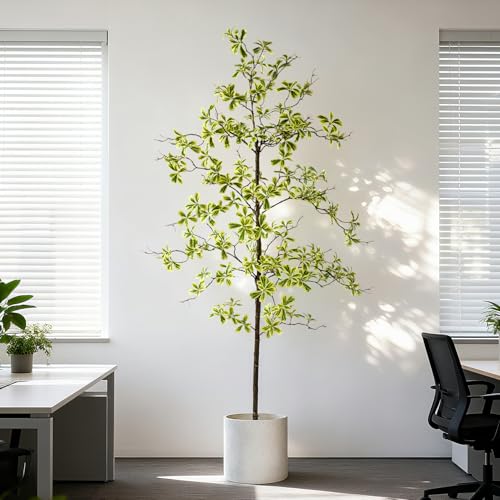 Bailikang 6FT Artificial Black Olive Tree Artificial Olive Plants, Tall Faux Olive Tree Faux Silk Plant Fake Plant Ultra-Realistic Silk Leaves & Natural Trunk Indoor Outdoor Use - color: White Olive Tree, size: 6ft