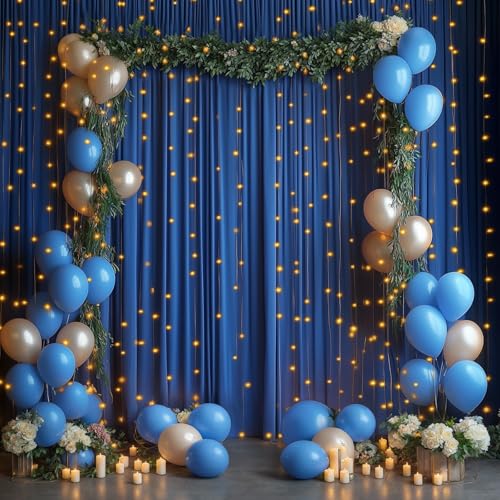 10x12 ft Royal Blue Backdrop Curtain Panels for Wedding Parties, Wrinkle Free Polyester Photo Backdrop Drapes 12 ft Long Back Drop Cloth for Birthday Photography Background Party Backdrop - color: Royal Blue, size: 5ft(W)x12ft(H)_2 Panels
