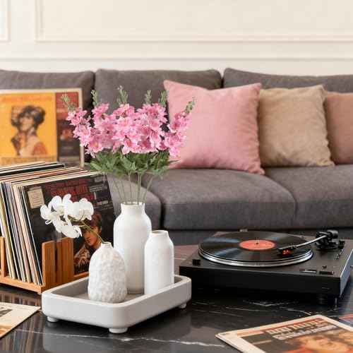 IPOPU 6PCS Faux Pink Delphinium Artificial Flowers 28.74'' Realistic Silk Fake Larkspur Flowers with Stems for Tall Floor Vase Outdoor Garden Wedding Party Home Decor (Deep Pink) - color: Deep Pink