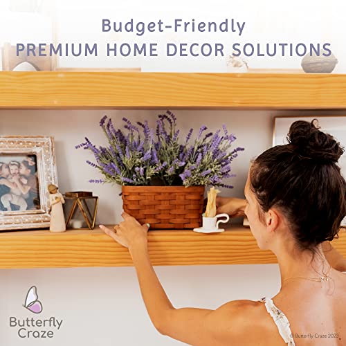 Butterfly Craze Lavender Artificial Flower Stems - UV-Protected Outdoor Artificial Plants - Plastic Flowers for Outdoors - Floral Picks for Weddings & Centerpieces - 4 Pack, 14.5"-16.5" - size: 4 Piece Bundle