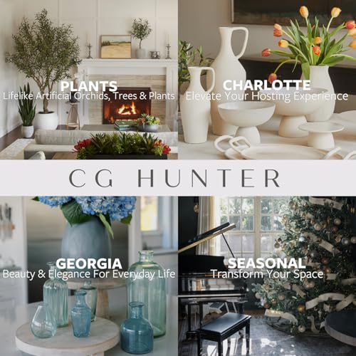 CG Hunter Faux Succulent Arrangement, Premium Artificial Indoor Plant Enhances Interior Design, Display on Any Surface in Your Home Adding an Inviting Touch of Nature, Grey Planter Pot Included - size: 14" Round Grey Planter
