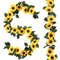 Beferr Sunflower Garlands Decor-2 Pack 7.5ft/Pcs Artificial Sunflower Vines Silk Hanging Flowers with Green Leaves for Wedding Birthday Party Home Wall Decorations