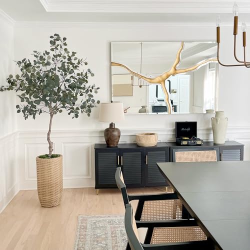 LYERSE 6ft Artificial Eucalyptus Tree in Plastic Nursery Pot, Tall Faux Eucalyptus Stems Fake Plants with 846 Silver Dollar Leaves, Artificial Trees for Office House Living Room Home Decor Indoor - size: 6ft