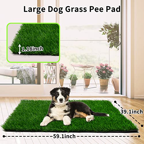 Grass Pad for Dogs 59.1 x 39.4 inches - Fast-Drain Fake Grass for Pets Potty Training, Easy to Clean Fake Grass for Dog Indoor Outdoor Use (1 Pack) - size: 59.1x40 Inch