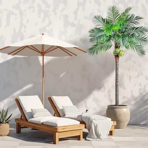 Bailikang Artificial Phoenix Palm Tree 8.2ft Tall - Fake Large Tropical Tree with Adjustable Leaves, Realistic Faux Sago Palm for Indoor Outdoor Decor, Patio, Poolside, Yard, Living Room, Office - size: 8ft 2in