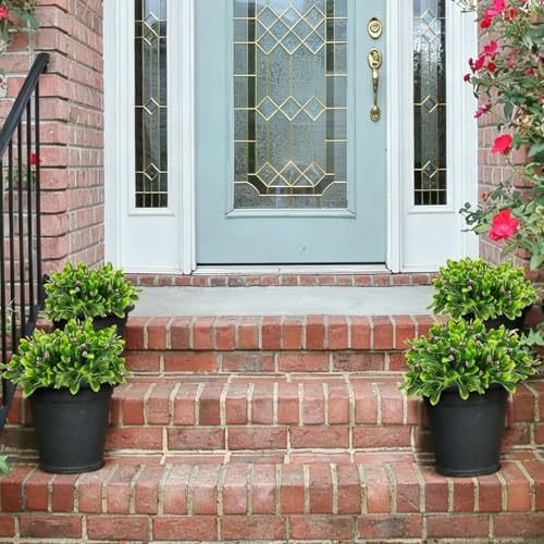SJL Artificial Outdoor Flowers UV Resistant Faux Spring Plants Greenery Stems No Fade Faux Plants Greenery Shrubs for Outside Boxwood for Patio Garden Front Porch Planter Yard Decoration (Fuchsia) - color: Bundle Fuchisia Gladiolus