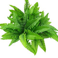 Leoyoubei 4 Bunches 14" Ferns Artificial Boston Fern Bush Plant,Faux Plant Shrubs Greenery Bushes Indoor Outside,Hanging Basket Planter Decor for Home Garden Office Verandah Wedding Decor