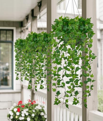 Hollyone 2pcs Artificial Hanging Plants 31" Fake Ivy Vine Faux Ivy Leaves Hanging Plant Greenery for Wall House Room Patio Indoor Outdoor Home Shelf Office Wedding Decor - color: Ivy-style 2, size: Small Ivy-2 Pack